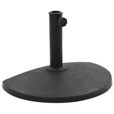 Image of WALPLUS Parasol Base Half Round Polyresin 9 kg Black Patio Umbrella Base