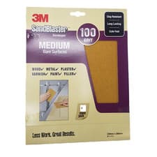 Image of 3M Sandblaster Sandpaper Sheets Coarse Paint Stripping Medium Bare Surfaces