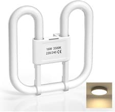 Image of Gr10Q 4 PIN 16W Light Bulb, 2D 4 Pin Bathroom Light Bulbs Warm White 3500K