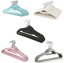 Image of ANTI SLIP FLOCKED COAT CLOTHES HANGERS VELVET TROUSER TIE HANGING SPACE SAVING