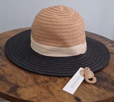 Image of Women’s Accessorize Monochrome Fedora Hat | Wide Brim | One Size | BNWT