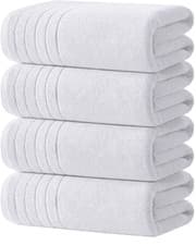 Image of 4X Jumbo Bath Sheet Towels 600GSM Egyptian Cotton Soft Absorbent Bath Towels Set