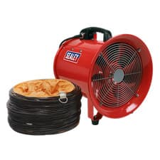 Image of Sealey Portable Ventilator 300mm With 5 Metres Ducting Lightweight VEN300