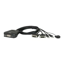 Image of ATEN CS22D 2-Port USB DVI Cable KVM Switch with Remote Port Selector, DVI-D, USB