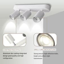 Image of 3-4Way Ceiling Lights Spotlight Adjustable Fitting Kitchen Fitting LED GU10 Bulb