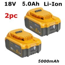 Image of 2PCS 18V Li-ion Battery Fit For Dewalt 5000mAh XR DCB184 DCB182 DCB200 DCB180
