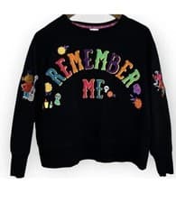 Image of Disney's Women’s Coco Embroidered Black ‘Remember Me’ Sweatshirt 3X New