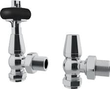 Image of UK Radiators Thermostatic TRV Radiator Valves 1/2"x15mm Angled/Corner *TRV Pack*