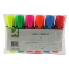 Image of Q-Connect KF01909 Pack of 6 Highlighter Pens Assorted Colours +Free 24h Delivery