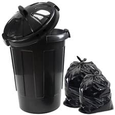 Image of 80 Litre Plastic Round Rubbish Bin Waste Storage + Lid 80L Extra Large Dustbin