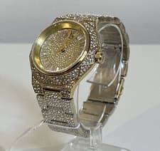 Image of michael kors mk7398 raquel gold tone crystal pave 41mm ladies watch