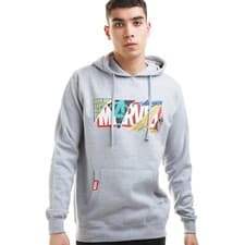 Image of Official Marvel Mens Scrapbook Logo Pullover Hood Grey S - XXL