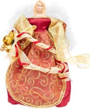 Image of The Christmas Workshop 82000 Angel Christmas Tree Topper / 12” Tall/Red & Gold C