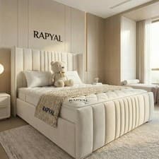 Image of OTTOMAN BED DIVAN OTTOMAN WING PLUSH BOSTON STORAGE DOUBLE & KING BED