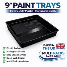 Image of 9" Inch Paint Tray Multi Pack Heavy Duty Roller Decorating Plastic DIY Trade UK