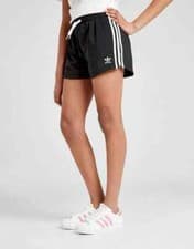 Image of Adidas Girls 3 Stripe Training Shorts - Black 7-8 Yrs - Kids Short - New