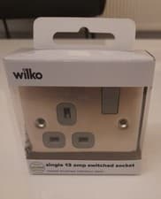 Image of 1 x Single 13amp Switched Socket - Raised Black Nickel