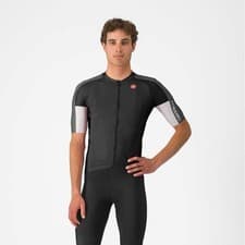 Image of CYCLING SHORT SLEEVE JERSEY BRAND: CASTELLI ENTRATA 6 LIGHT BLACK / GRAY