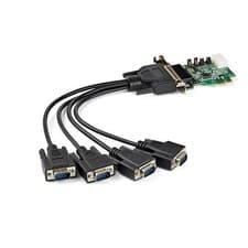 Image of StarTech 4-port PCI Express RS232 Serial Adapter Card - PCIe RS232 Serial Hos...