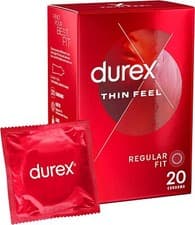 Image of Durex Thin Feel Latex Condoms for More Sensitivity Regular Size Pack of 20
