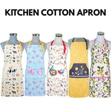 Image of Cotton Cooking Apron Large Pockets Novelty Kitchen, Baking, BBQ Apron for Adults