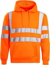 Image of Hi Viz Vis High Visibility Hoodie Orange Jumper Work Hooded Sweatshirt S- 2XL