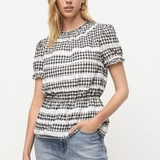 Image of J. Crew daisy chain peplum gingham blouse brand new size small