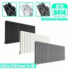 Image of Vertical Designer Radiator Oval Column Flat Panel Tall Upright Heating Rads UK