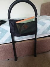 Image of EliteCare Adjustable Safety Bed Rail With Pocket - Black