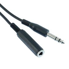 Image of 6.35mm Stereo Male Jack Plug to Female Socket Extension Cable Lead - 1m to 5m