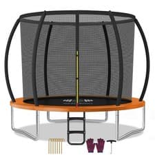 Image of OUTDOOR TRAMPOLINE PREMIUM 6FT, 8FT 10FT 12FT WITH SAFETY ENCLOSURE LADDER UK