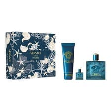 Image of Versace Eros Gift Set 100ml EDP + 5ml EDP + 150ml Bath and Shower Gel