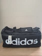 Image of Adidas Essentials Linear Logo Duffel Bag, Black & White, Medium, BNWT 