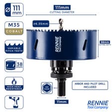 Image of Cobalt Bi-Metal Hole Saw Set HSS Cutter Bit With Arbor + Pilot Drill Holesaw