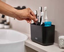 Image of Joseph Joseph Bathroom Easy-Store Toothbrush Caddy, black