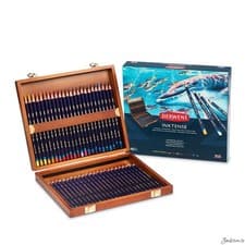 Image of Derwent Inktense Pencils Wooden Box Set Of 48 For Watercolour Drawing