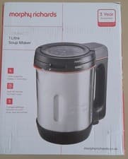 Image of Morphy Richards Compact Soup Maker, Black & Stainless Steel, 1 Litre, 900 W