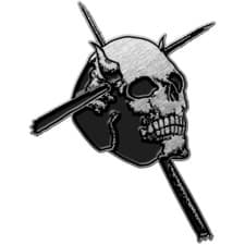 Image of CANDLEMASS Metal Pin Badge: KULL: skull cross Official Merchandise fan gift £pbd