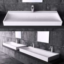 Image of Durovin Bathroom Wash Basin Stone Resin Counter Top Wall Hung Range 500-1200mm