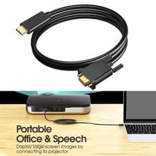 Image of 1M USB Type C to VGA Male Cable, 1080P compatible with