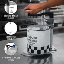 Image of Commercial Tin Can Opener Catering Bench Clamp Professional Heavy Duty Steel