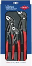 Image of Knipex 00 20 09 V02 3 Piece COBRA Waterpump Pliers Grips Set (180, 250 & 300mm)