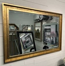 Image of Large Bronze Metallic Mirror Contemporary design Stepped frame HOCKNEY Mirror
