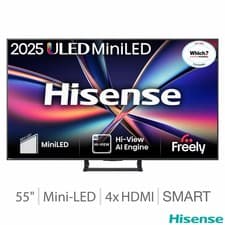 Image of Hisense 55 Inch Mini LED 4K Smart Television HDR Dolby Atmos Freeview UK Console