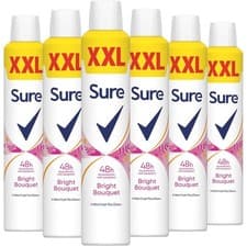 Image of Sure Women Anti-Perspirant Aerosol Bright Bouquet Spray Deodorant XXL 6 x 300ml