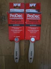 Image of 2x ProDec Paint Brush 3" 75mm Synthetic Wood Handle All Paint Types Surfaces
