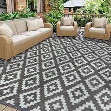 Image of Outdoor Rug Garden Geometric Large Waterproof Patio Area Non Slip Deck Floor Mat