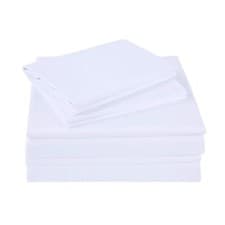 Image of 4Pc Sheet Set White Solid 100%Organic Cotton 15 Inches Deep Pocket Your Bed Size