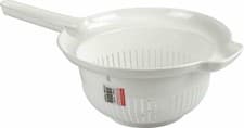 Image of Deep Plastic Colander Food Strainer with Handle Diameter 24cm