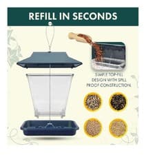 Image of Hanging Wild Bird Feeder Seed Nut Garden Feeding Station Birds Seed Dispenser